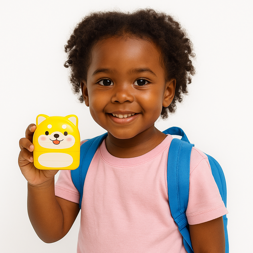 Sello Personalizado Infantil - Doble tinta · Negro y Blanco · Resistente al lavado